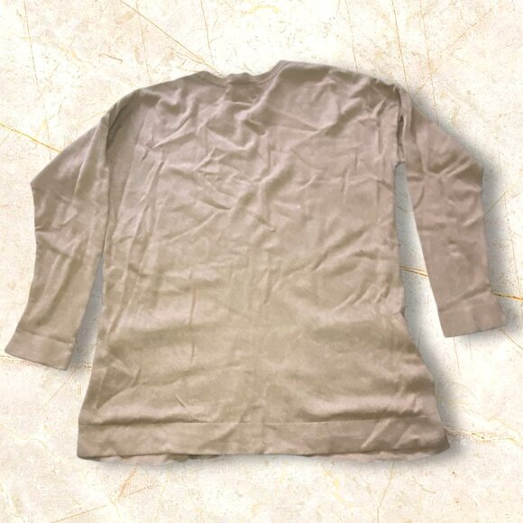 Ann Taylor Factory Womens Tan Pullover Sweater W/ Faux Leather Pockets XS/S - Picture 2 of 6